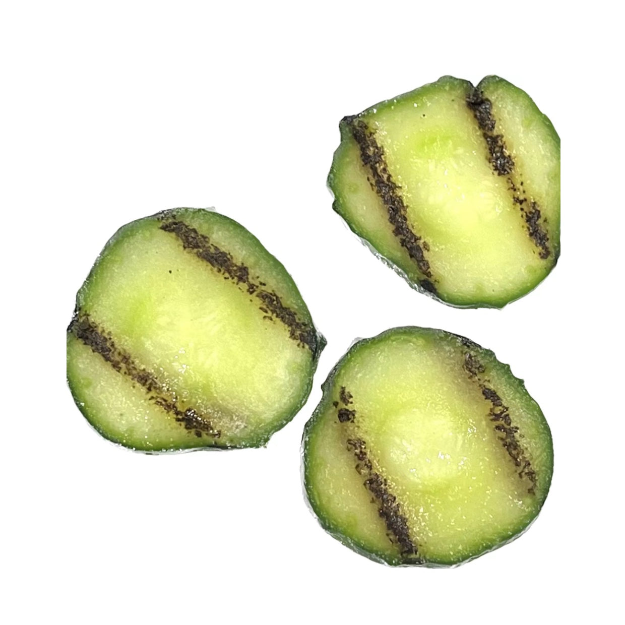 Frozen barbecued cucumber slices