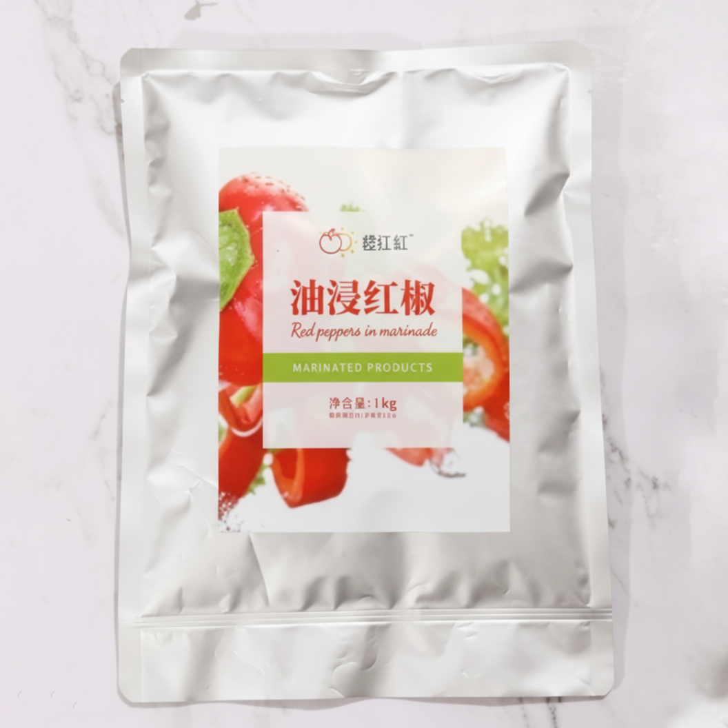 Split cherry tomatoes in oil